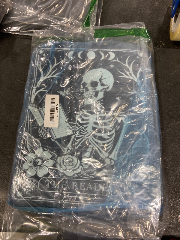 Photo 1 of QRZIQRZ Skull Book Sleeve for Book Lovers, Paperback Book Protector Case, PU Leather Waterproof Book Pouch with Zipper, Gothic Skeleton Print Book Carrying Case for Hardcover, Book Cover for Men Boys