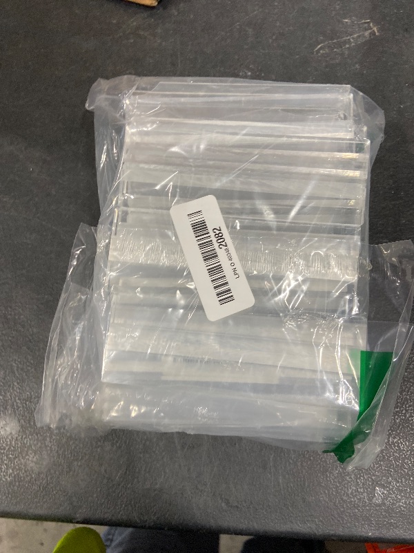 Photo 1 of Acrylic Sign Holder 5x7, 10 Pack Clear Double Sided Table Menu Vertical Display Stand Desktop Display Stand Paper Holder Table Sign Suitable for Restaurants Office Store Show Fair
