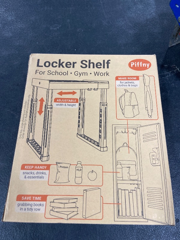 Photo 1 of Piffny Locker Organizer Shelf? Adjustable Width and Height, Ideal Locker for School, Office, and Gym Lockers… (White)