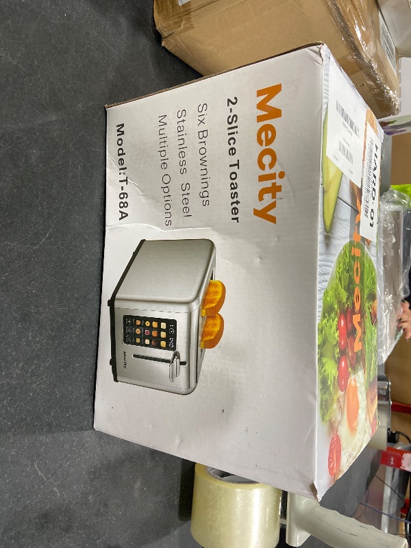 Photo 1 of Mecity 2 Slice Toaster Touch Screen 1.5" Wide Slot, Stainless Steel Smart Bread Toaster for Bagel Muffin Waffle Gluten Free Breads, Timer, Defrost, Reheat, 120V 825W