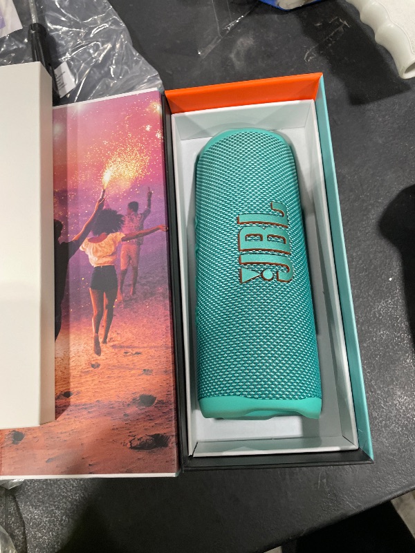 Photo 1 of JBL Flip 6 - Waterproof Portable Bluetooth Speaker, Powerful Sound and deep bass, IPX7 Waterproof, 12 Hours of Playtime with Megen Hardshell Case - Teal