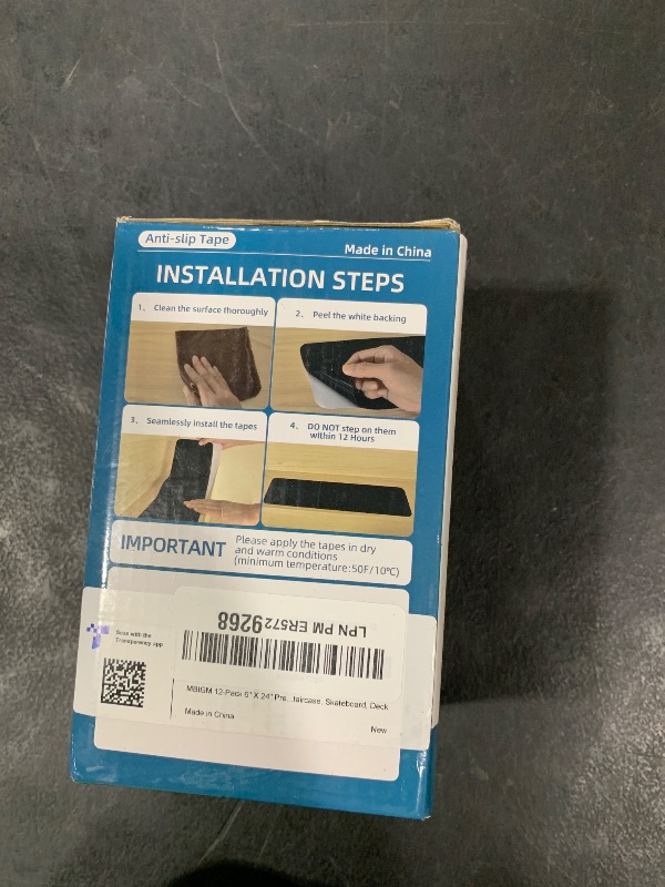 Photo 1 of MBIGM 12-Pack Non-Slip Outdoor Stair Treads - Anti Slip 6" X 24" Grip Tape Adhesive Strips - Heavy Duty Traction for Steps, Staircase, Deck