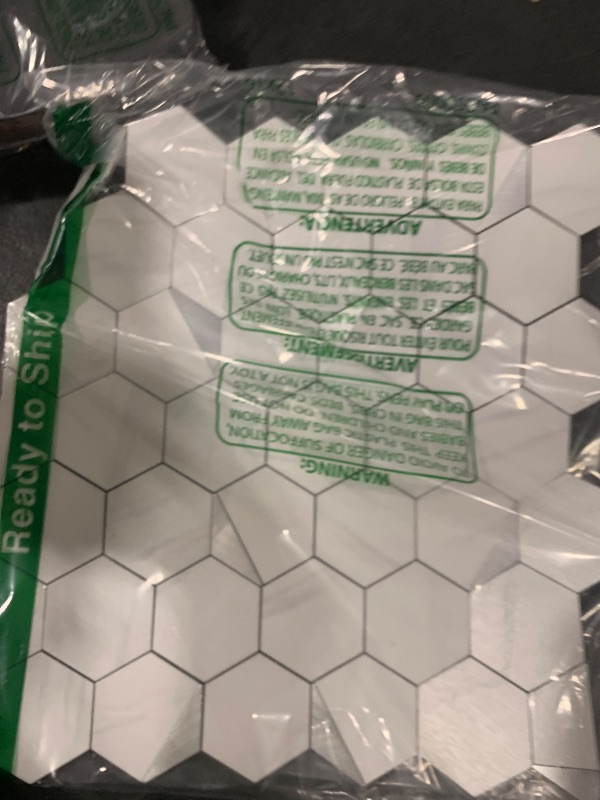 Photo 1 of OYASIMI 1-Sheet Hexagonal Peel and Stick Backsplash, Jazz White Kitchen Backsplash Wall Tiles, Stone Surface Waterproof Stick on Tile for Bathroom, RV, Fireplace