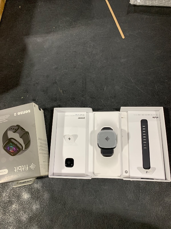 Photo 1 of Fitbit Sense 2 Advanced Health and Fitness Smartwatch with Tools to Manage Stress and Sleep, ECG App, SpO2, 24/7 Heart Rate and GPS, Shadow Grey/Graphite, One Size (S & L Bands Included)
