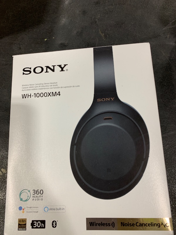 Photo 1 of Sony WH-1000XM4 Wireless Premium Noise Canceling Overhead Headphones with Mic for Phone-Call and Alexa Voice Control, Black WH1000XM4