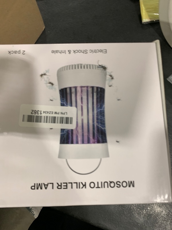 Photo 1 of Lulu Home 2 Packs Indoor Bug Zapper with Fan, 1500V High Voltage Lighted Mosquito Lamp Trap, USB Cable Plug-in Electric Insect Killer Catching Moth Mosquitoes Gnat Fruit Flies (NO Battery)