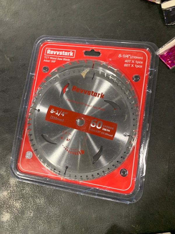 Photo 1 of Revvstark Circular Saw Blade 8-1/4 in 40T&60T, with 5/8" Arbor, Carbide Tipped Teeth, TCT Saw Blades for Cutting Various Wood, Plastic and Composite Materials, Fit Dewalt Craftsman Ryobi Milwaukee