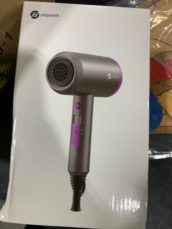 Photo 1 of slopehill Professional Ionic Hair Dryer, Powerful 1800W Fast Drying Low Noise Blow Dryer with 2 Concentrator Nozzle 1 Diffuser Attachments for Home Salon Travel