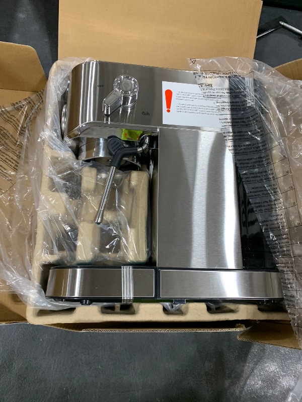 Photo 1 of Spacekey Espresso Machine 20 Bar, Professional 1350W Espresso Maker with Milk Frother, Compact Stainless Steel Cappuccino & Latte & Americano Maker with 39oz Removable Water Tank, Silver
