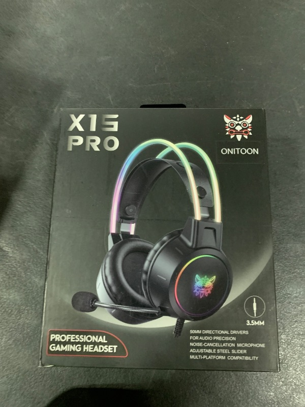 Photo 1 of ONITOON Lightweight Gaming Headset with Detachable Cat Ears, RGB Lighting, Wired Over Ear Headphones with Mic for PC, PS4, PS5, Switch, Stereo Surround Sound, Self-Adjusting Headband