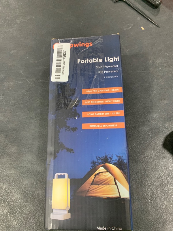 Photo 1 of Solar Camping Lantern 6000mAh, USB Rechargeable Camping Light & Power Supply, Dimmable LED Night Lamp with Up to 80Hrs Runtime, Survival Gear for Emergency, Hurricane, Hiking & Outdoor, Indoor Use