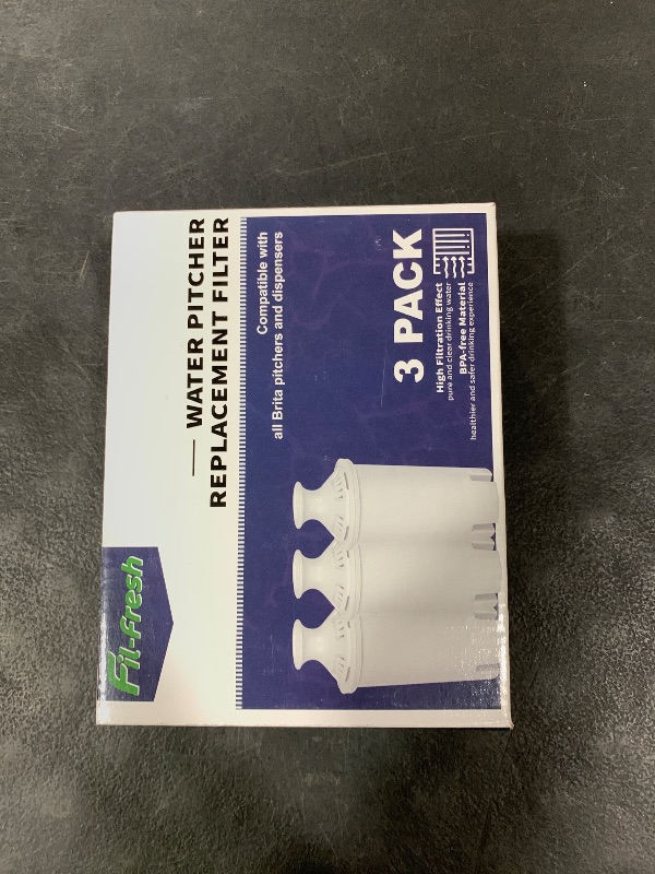 Photo 1 of Fil-Fresh 3-Pack Water Filter Replacements for Brita Water Pitchers and Dispensers, NSF 53&42 Certified to Reduce Cadmium, Mercury, Copper, Zinc, BPA free, Lasts 2 Months or 40 Gallons