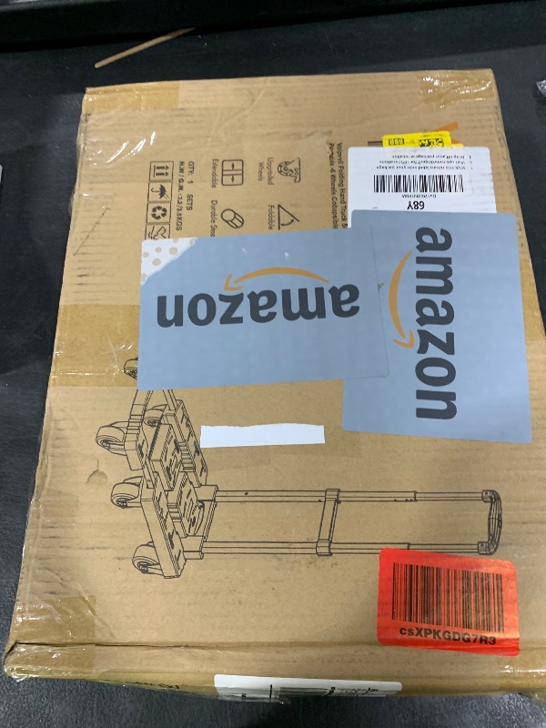Photo 1 of Voipvvii Folding Hand Truck 500lbs, Portable Heavy Duty Dolly Cart, 6 Wheels Collapsible Luggage Cart with 2 Elastic Ropes - Compact Trolley Cart for Easy Moving - Ideal Hand Cart for Travel and More