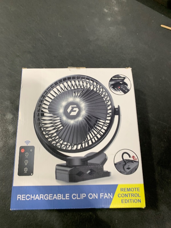 Photo 1 of Korbot 8-inch Clip-on Fan - 12000mAh Portable Rechargeable Battery, 3 Speeds, Strong Airflow, USB, Small Desk, Personal Quiet for Office, Stroller, Bedroom and Camping