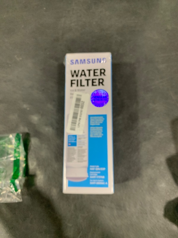 Photo 1 of SAMSUNG Genuine Filter for Refrigerator Water and Ice, Carbon Block Filtration, Reduces 99% of Harmful Contaminants for Clean, Clear Drinking Water, 6-Month Life, HAF-QIN/EXP, 1 Pack