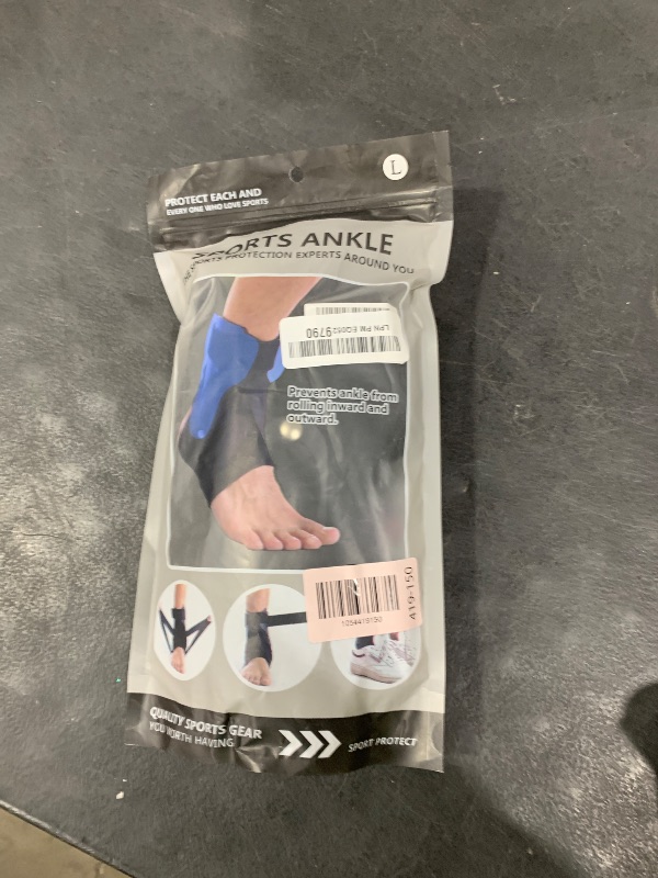 Photo 1 of Ankle Support Brace with X-shaped Cross-fixing Compression Sleeve Lace Up Ankle Brace for Men and Women, Ankle Wrap Suitable for Running, Sports (Black,Large)