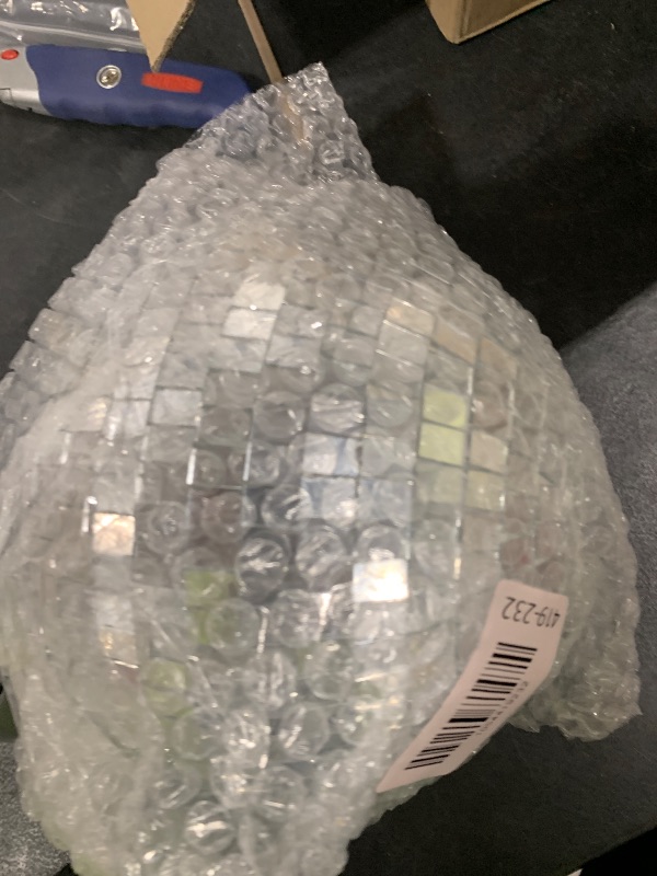 Photo 1 of DJBoomy 8 Inch Hanging Mirror Disco Ball: Silver Disco Balls Decorations Mirror Ball with Hanging Ring for Party Decor Home Events DJ Parties