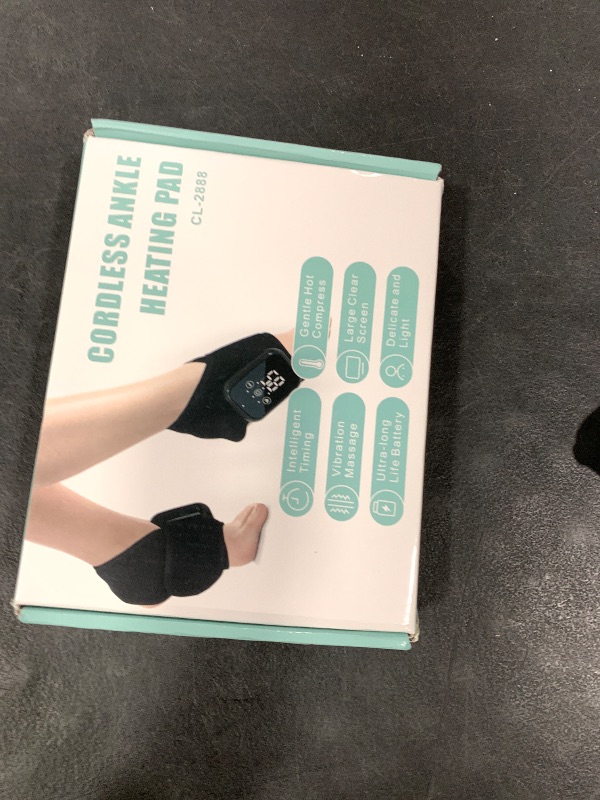 Photo 1 of ROHVEMJ 2-Pack Ankle Heating Pads with Massage – Heated Wraps for Foot & Ankle, 3 Heat & Vibration Settings, Auto Shut-Off, Cord-Free Use for Daily Comfort & Active