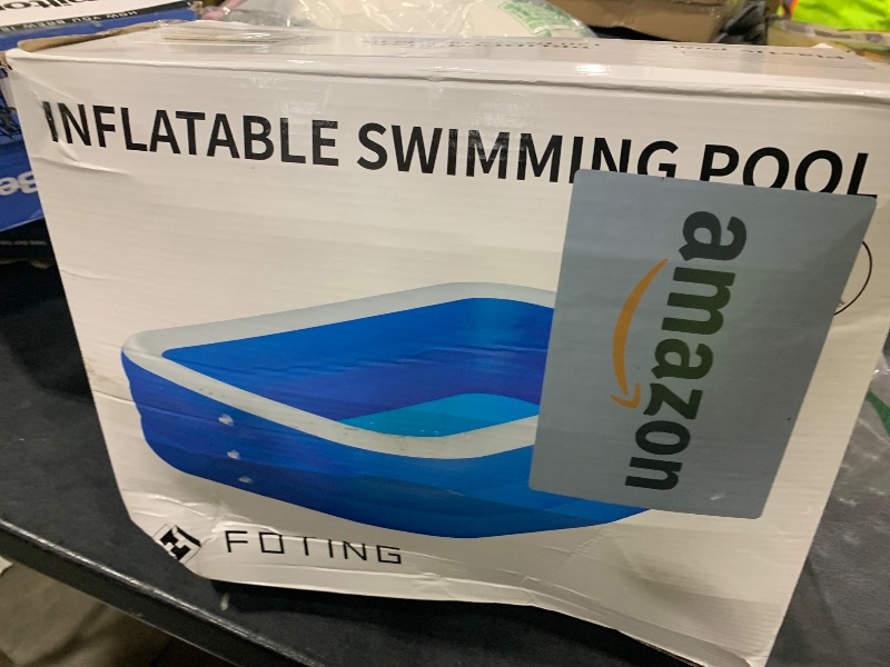 Photo 1 of FOTING Inflatable Pool for Adults and Kids 120" X 72" X 22" with Electric Pump & Carrying Bag, Full-Sized Blow Up Pool Oversized Thickened Family Large Swimming Pool for Backyard Garden Outdoor Summer