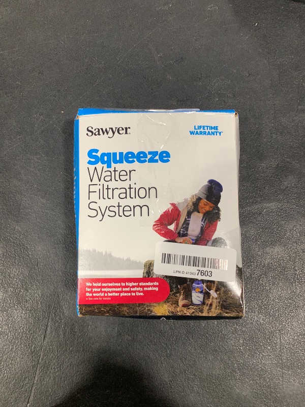 Photo 1 of Sawyer Products SP129 Squeeze Water Filtration System w/ Two 32-Oz Squeeze Pouches, Straw, and Hydration Pack Adapter