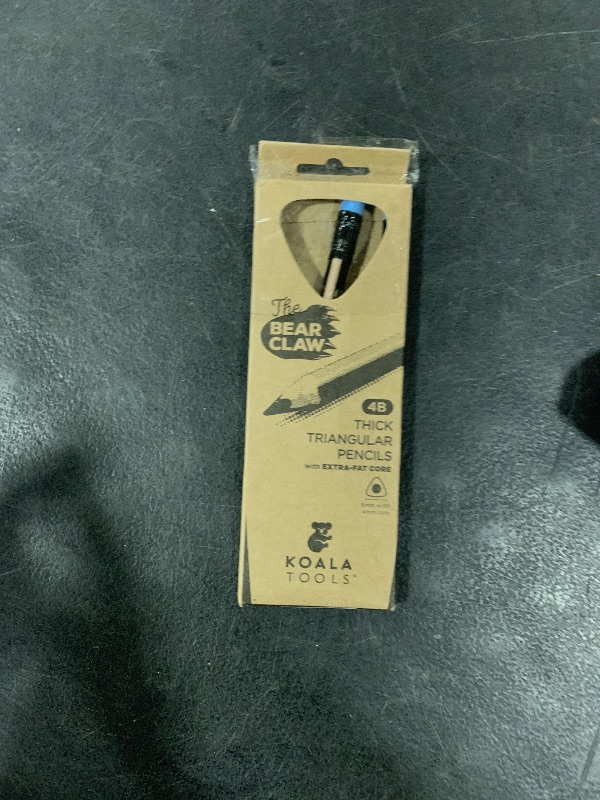 Photo 1 of KOALA TOOLS | Bear Claw Pencils 1-Pack (6 Pencils) - Fat, Thick, Triangular Grip, Extra-Fat 4B Graphite Core with Eraser - Suitable for Kids, Art, Drawing, Drafting, Sketching & Shading