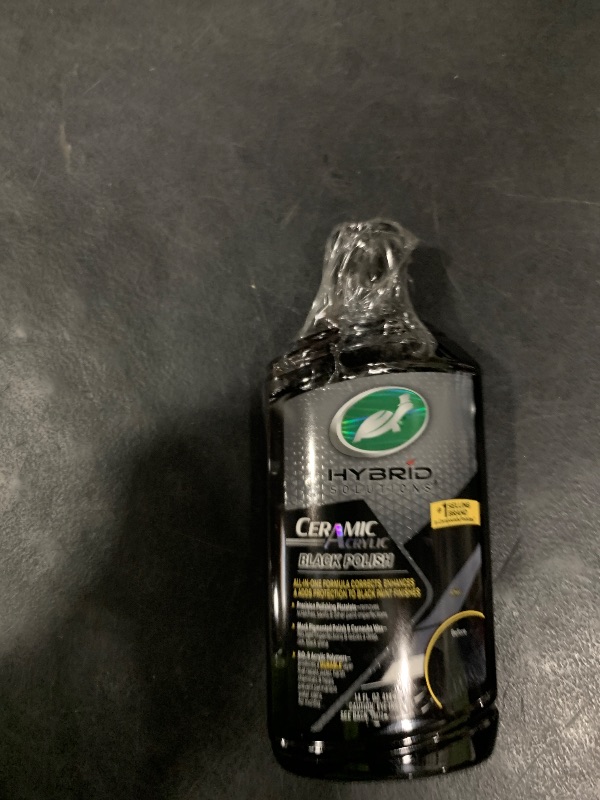 Photo 1 of Turtle Wax 53448 Hybrid Solutions Ceramic Acrylic Black Polish and Wax Formulated for Black Car Paint, Removes Surface Scratches and Swirl Marks, Provides Water Repellency, 14 oz. (Pack of 1)