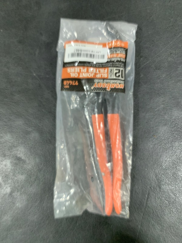 Photo 1 of HORUSDY 12" Adjustable Oil Filter Pliers, Adjustable Oil Filter Wrench Removal Tool (Orange)