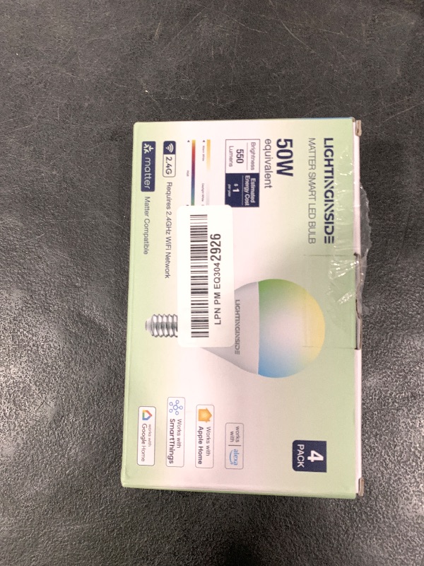 Photo 1 of Lightinginside Matter E12 Smart Light Bulbs 50W Equivalent, Compatible with Alexa/Siri/Apple Home/Google Home/SmartThings, RGBCW G16.5 LED Candelabra Bulbs, 2.4G WiFi, ETL Listed, Hub Required, 4PCS