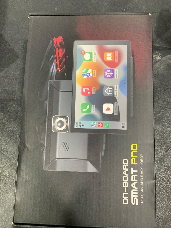 Photo 1 of Wireless CarPlay Screen - 9'' Portable Car Stereo with 4K Dash Cam, 1080P Backup Camera, Satellite Radio, Apple CarPlay & Android Auto, GPS Navigation/AirPlay/Voice Control