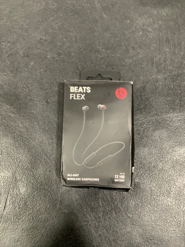 Photo 1 of Beats Flex Wireless Earbuds - Apple W1 Headphone Chip, Magnetic Earphones, Class 1 Bluetooth, 12 Hours of Listening Time, Built-in Microphone - Flame Blue