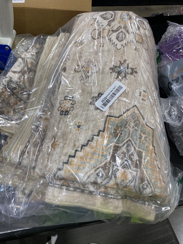 Photo 1 of Vintage Living Room Area Rug 5x7 - Large Soft Washable Oriental Traditional Distressed Farmhouse Rugs for Bedroom - Indoor Floor Accent Carpet for Home Office House Decor - Beige