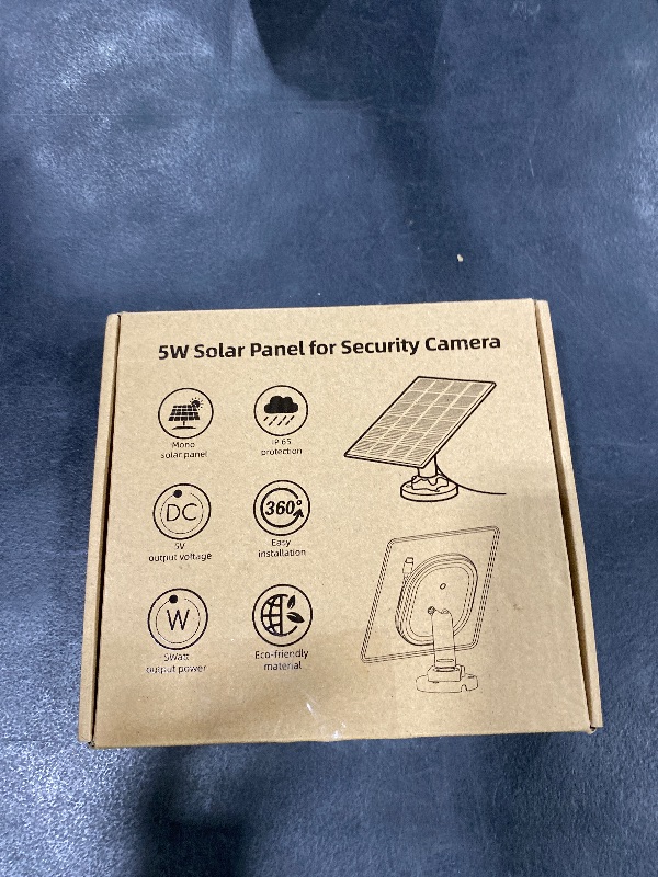 Photo 1 of 5W Solar Panels for Security Camera, Solar Panel with Micro USB & USB-C Port for DC 5V Outdoor Rechargeable Battery Camera, IP65 Waterproof, 360° Adjustable Security Mount, 9.8ft Cable?1PC?