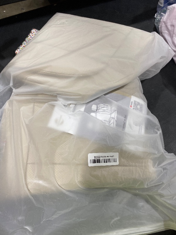 Photo 1 of HOMOSTARRY 2 Pack Leather Front Car Seat Cover Bottom Only, Anti-slip Padded Seat Cushion, Full Wrap Seat Protector with Storage Function Universal Fit for Most Cars, SUV, Pick-up Trucks (Light Beige)