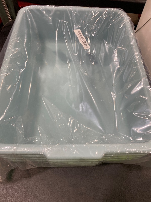 Photo 1 of Xyskin 4 Packs Plastic Rectangle Utility Bus Box, Commercial Totes Tubs, 13 L