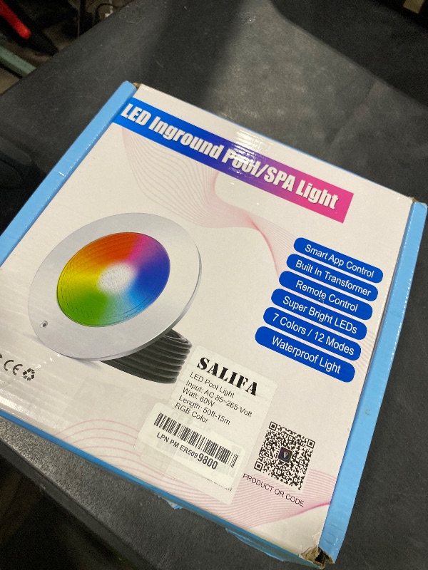 Photo 1 of Pool Lights for Inground Pool, 60W 10 Inch LED Inground Pool Light with Controller, Remote and APP Control for Wet Niche, Color Changing Underwater Swimming Pool Lights with 50 Foot Cord
