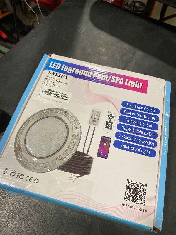 Photo 1 of Pool Lights for Inground Pool, 60W 10 Inch LED Inground Pool Light with Controller, Remote and APP Control for Wet Niche, Color Changing Underwater Swimming Pool Lights with 50 Foot Cord