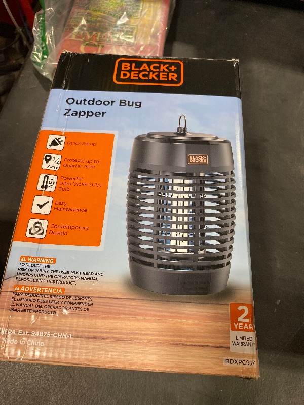Photo 1 of BLACK+DECKER Bug Zapper- Mosquito Repellent Outdoor & Fly Traps for Indoors- Mosquito Killer & Fly Zapper - Gnat & Moth Traps for Home, Deck, Garden, Patio & More