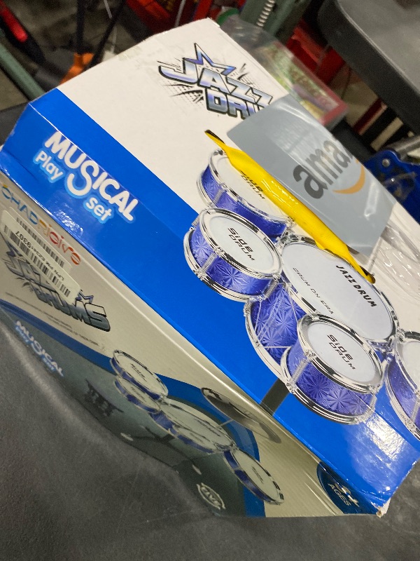 Photo 1 of Toddler Drum Set Kids Jazz Drum Kit 8 Piece - Educational Percussion Musical Instruments Drum Toy Playset Christmas Birthday Gift for Boys Girls, Blue