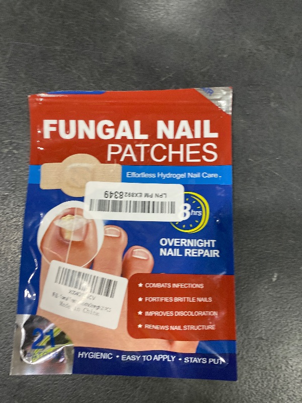 Photo 1 of Nail Patches 21 PCS Toenail Treatment Extra Strength 8-Hour Overnight Nail Fast Acting Repair Effortless Hydrogel Nail Care and Repair for Damaged Nails Overnight Renewal for Men and Women