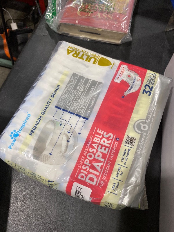 Photo 1 of Paw Inspired 32ct Disposable Dog Diapers | Female Dog Diapers Ultra Protection | Diapers for Dogs in Heat, Excitable Urination, or Incontinence (Small)
