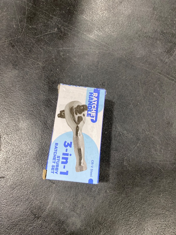 Photo 1 of DER ERWACHTE 3-in-1 Stubby Ratchet Handle, 1/4 ", 3/8 ", 1/2" Drive Ratchet Wrench, 72-Tooth, Reversible Switch, Full-Polished Chrome Plating, Chromium Vanadium Steel