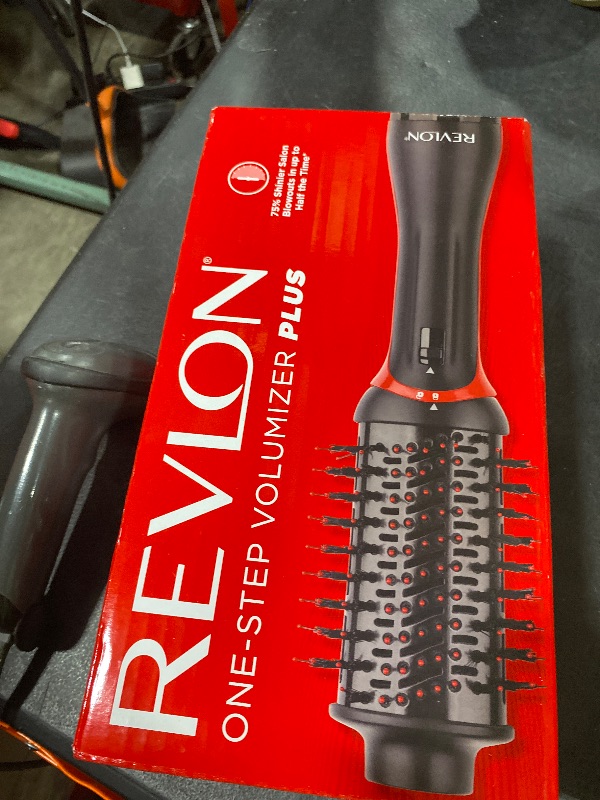Photo 1 of REVLON One Step Volumizer PLUS Hair Dryer and Styler - More Volume, Less Damage, and More Styling Control for Easy and Fast Salon-Style Blowouts, Plus Travel Friendly (Black)
