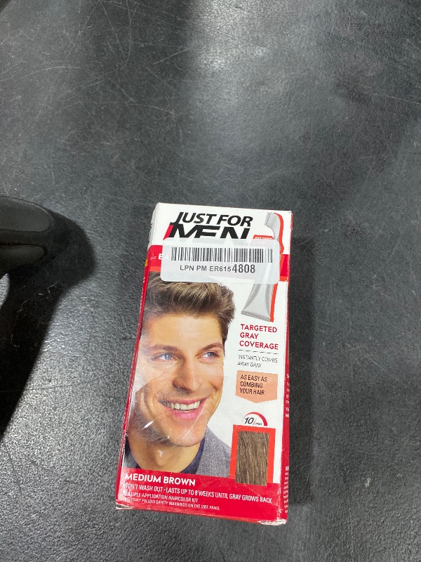 Photo 1 of Just For Men Easy Comb-In Color Mens Hair Dye, Easy No Mix Application with Comb Applicator - Medium Brown, A-35, Pack of 1