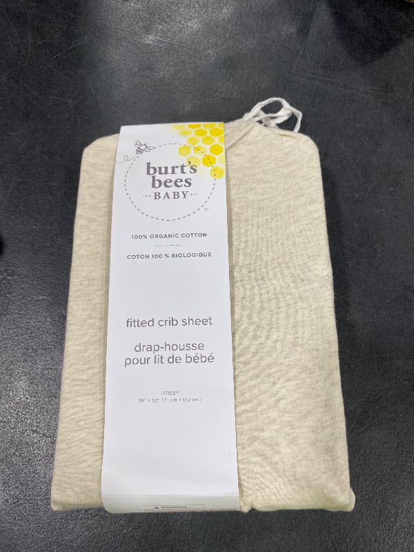 Photo 1 of Burt's Bees Baby Essential Organic Cotton Fitted Crib Sheet, Breathable for Boy Girl Standard Crib & Toddler Mattresses