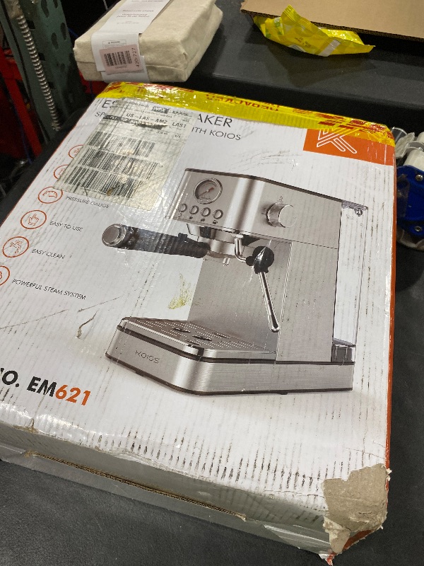 Photo 1 of KOIOS Espresso Machines, Upgraded 1200W Espresso Maker with Foaming Steam Wand, 20 Bar Semi-Automatic Steam Espresso Coffee Maker for home, Cappuccino & Latte Machine with 58oz Removable Water Tank