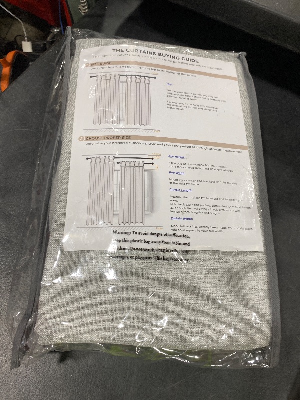 Photo 1 of 100% Blackout Shield Linen Look Textured Pinch Pleated Curtains Blackout Drapes 96 Inch Long 2 Panels Set, Faux Linen Blackout Curtains for Bedroom & Living Room, 40" W x 96" L, Grey