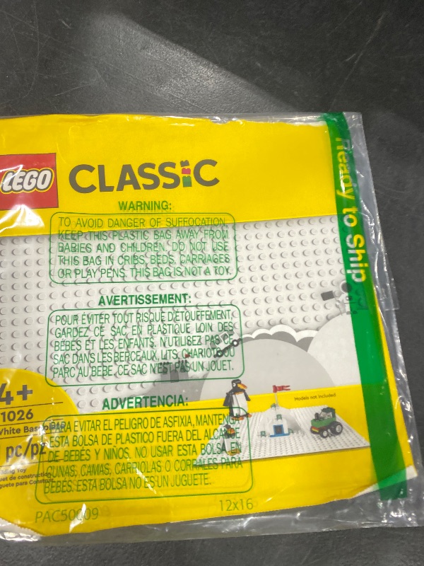 Photo 1 of LEGO Classic White Baseplate, Square 32x32 Stud Foundation to Build, Play, and Display Brick Creations, Great for Snowy and Winter Landscapes, 11026