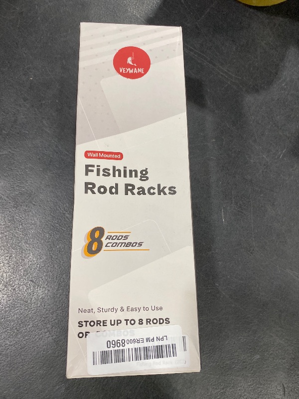 Photo 1 of VEYWANE Fishing Rod Rack for Garage/Vehicle, Horizontal or Ceiling Wall Mounted Rubber Coated Fishing Pole Holders for 8/16 Rods or Combos
