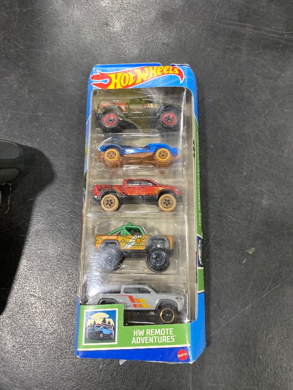 Photo 1 of Hot Wheels 1:64 Scale Die-Cast Toy Cars 5-Pack, Set of 5 Toy Race Cars, Hot Rods, Character Cars, Rescue or Pick-Up Trucks (Styles May Vary)