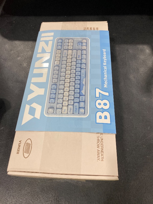 Photo 1 of YUNZII B87 Wireless Mechanical Keyboard,QMK/VIA Programmable,TKL Layout 87 Keys,BT/2.4G/USB-C,Hot Swap Gasket Mount RGB Backlit Gaming with Wrist Rest for Win/Mac(Blue, Milk V2)